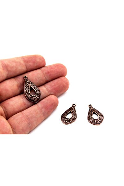 yfhobi 4 Adet - 14x27 Mm Damla Desenli, Metal Uç, Takı Malzemesi, Bakır Oksit...