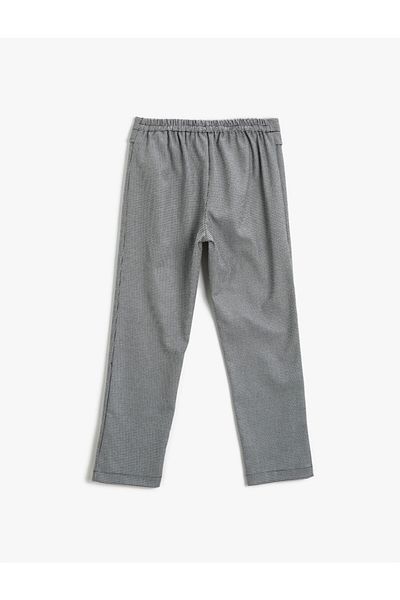 Koton Houndstooth Patterned Belted Trousers