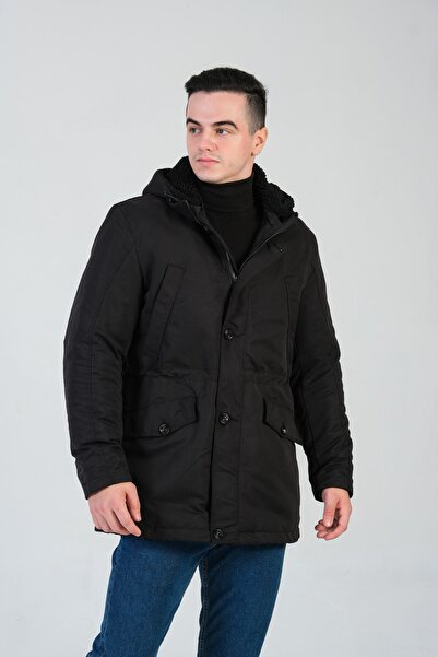 Witwork Erkek Siyah Kapüşonlu Parka