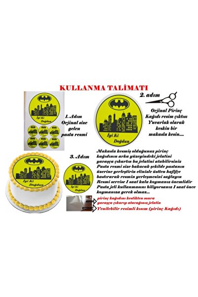 Pasta9 Arı Maya Yenilebilir Pasta Resmi Pirinç Kağıdından 6-8-10 Kişilik Pastaya Uygun 16 cm