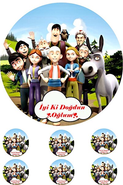 Pasta9 Yenilebilir Pasta Resmi Unicorn Pirinç Kağıdından 6-8-10 Kişilik Pasta...