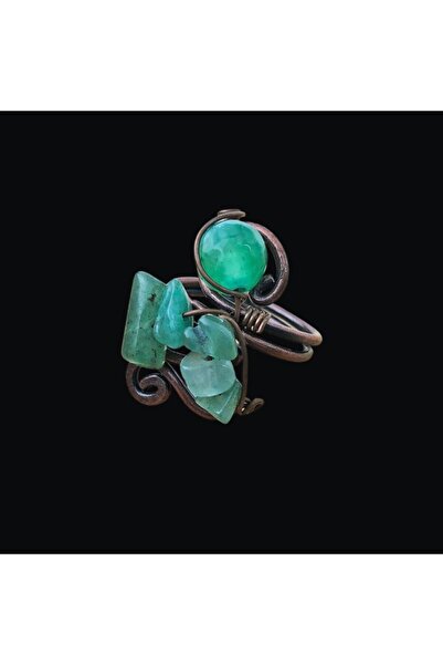 ByKolyeucum خاتم نحاسي من حجر الأفينتورين الطبيعي