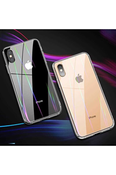 zore حافظة لهاتف ابل ايفون اكس اس ماكس 6.5 بتصميم قوس قزح