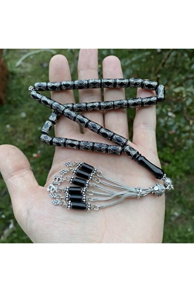 Coşkun oltu taşı Kesme Kafes Işlemeli Tesbih