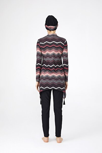 Adasea Women's Black Lycra Fully Covered Hijab Swimsuit 4270