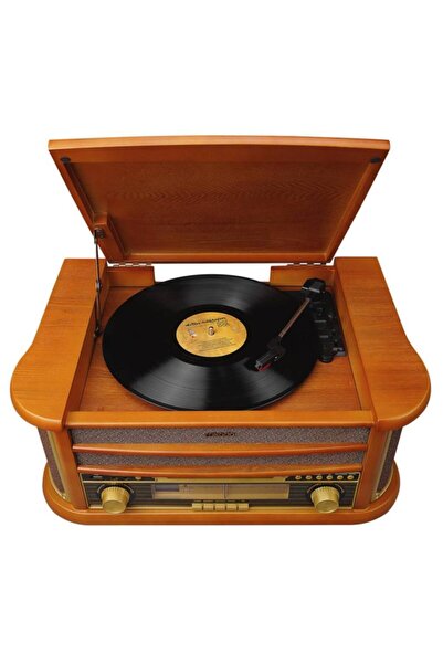 Mikado Nostalgia MN-P325 DÖNENCE Pikap Ahşap 2X5W Stereo Spk MP3 Çalar USB-Radyo-CD-Kaset -BT Müzik