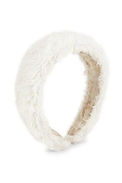 CSR AKSESUAR تاج قطيفة من الريش الأبيض