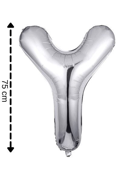 ELGALA Foil Balloon Letter Y Helium Balloon 32 Inch 75 Cm Silver Color