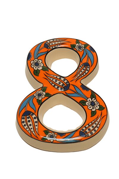 Yılmazel Numărul ușii din ceramică realizat manual, numerele ușilor Orange 8