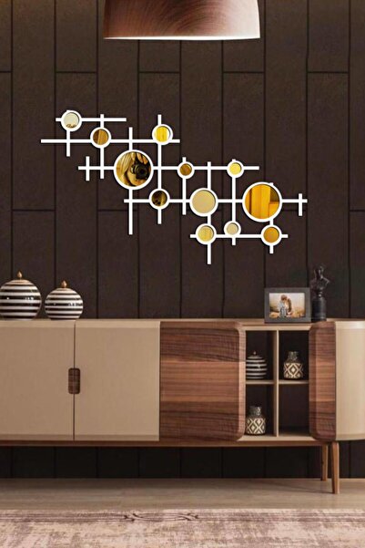 AHWALL Viva Model Dekoratif Gold Pleksi Kırılmaz Ayna