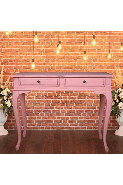 ROYS AHŞAP Ahşap 100 Cm Çekmeceli Pembe Eskitme Dresuar