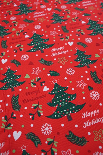 Viemso Christmas Pine Tree Patterned Tassel Runner