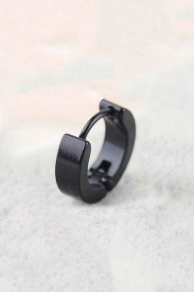 The Collection Men's Black Titanium Earrings