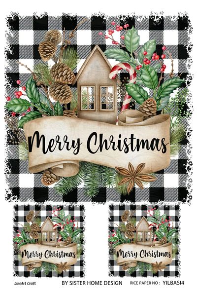 LİNEART Line Art Craft Decopage Paper No: New Year4