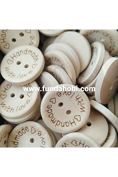 fundahobi 25 Mm Handmade Wooden Button