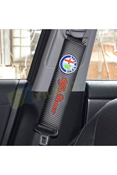 yılmazetic Alfa Romeo Logo Karbon Emniyet Kemer Pedi Nakış Işleme Yüksek Kali...