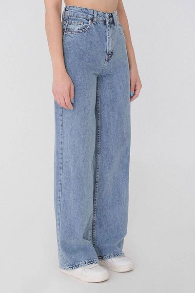 byhaziran butik Blugi de damă cu buzunare, cu talie super înaltă, cu picioare largi, pantaloni largi din denim cu picioare largi (Lycra)
