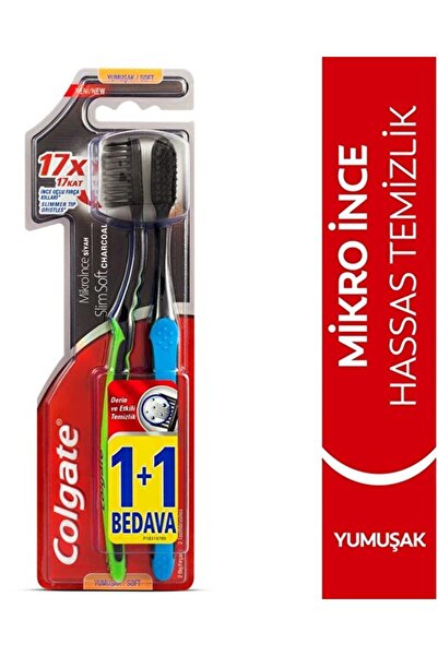 Colgate Brand: Micro Fine Black Sensitive Cleaning Soft Toothbrush 1+1 Category: Manual Toothbrush