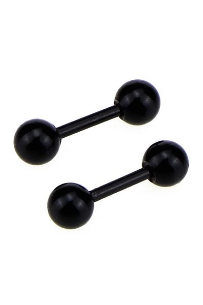 The Collection Unisex Black Surgical Steel Ball Piercing Cartilage Helix Tragus Piercing Earring