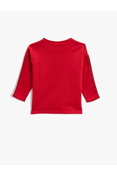 Koton Minnie Mouse Licensed Print pulóver flitteres hosszú ujjú