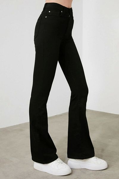 Ramrod Unfading Black Flare Leg - High Waist Flare Jeans Denim Trousers (fitting)