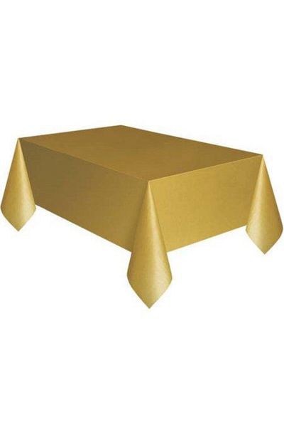 Roll-Up Gold Color Plastic Tablecloth 120X180 cm