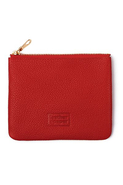 Leather Paper Leather Mini Red Wallet
