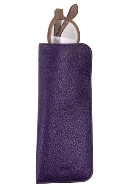 Leather Paper Leather Purple Glasses Case
