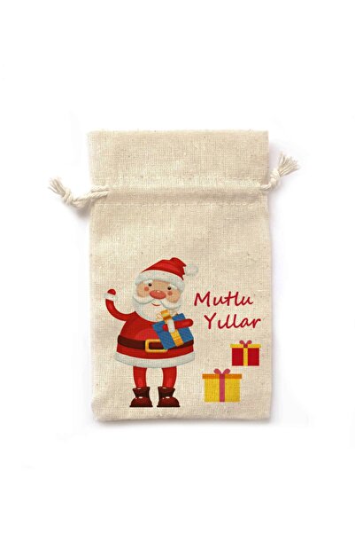 Yılbaşı Hediyelik 10 Adet Baskılı Baskılı Lavanta Kesesi Ipli - Noel Baba