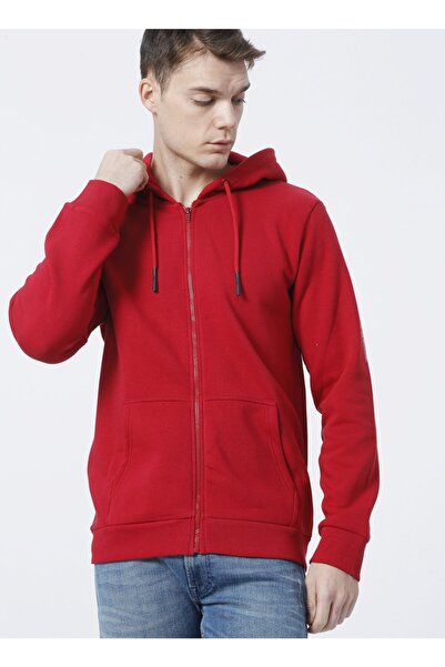 Only & Sons Hooded Long Sleeve Regular Fit Plain Red Men's Sweatshirt