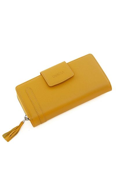 Deriza Prage Genuine Leather Women's Wallet Mustard