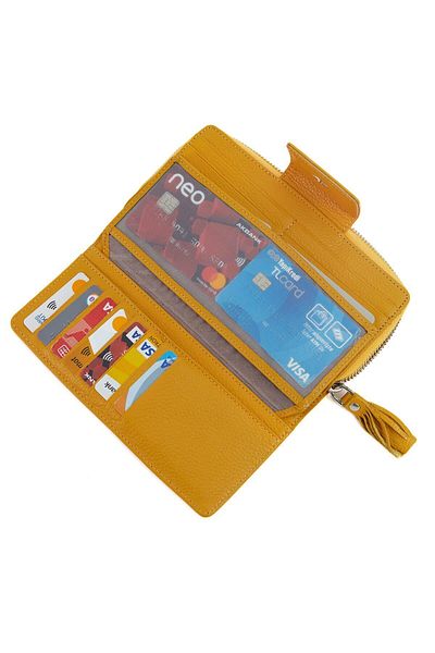 Deriza Prage Genuine Leather Women's Wallet Mustard
