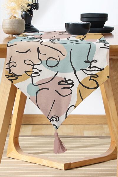 Nish & Royal Botanical Portrait Printed Decorative Runner