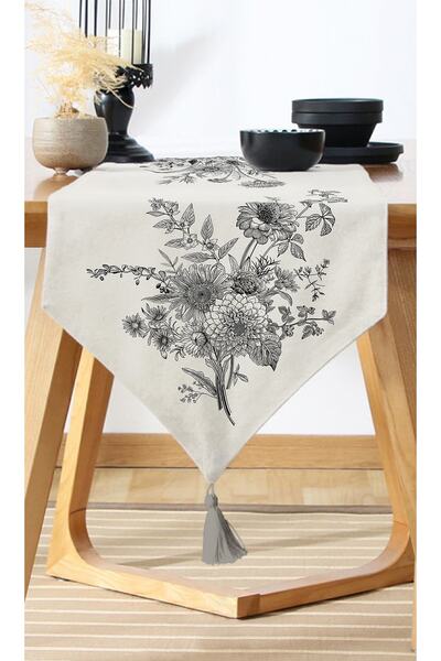 Nish & Royal Floral Patterned Digital Printed Modern Runner on Pastel Background