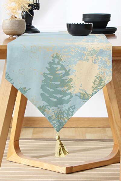 Nish & Royal Gold Detailed Marble Patterned Digital Printed Modern Runner on ...