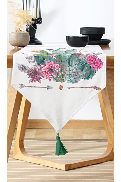 Nish & Royal Arrow Motif Desert Plant Patterned Decorative Runner