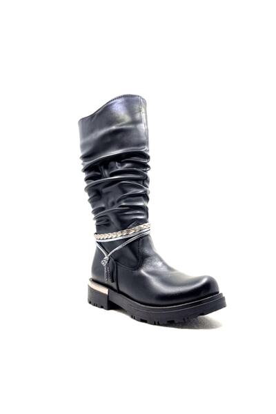 LOLİTA Шкіряні чорні дитячі чобітки для дівчаток