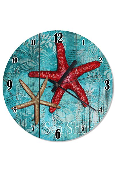 Generic Brand Ceas de perete pentru camera copiilor Red Sea Star 30 cm
