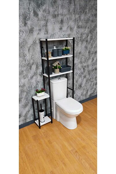 EGEMEV Klozet Üstü Düzenleyici Raf 3 Raflı Banyo Düzenleyici Havluluk Banyo Organizer Wc Arkası