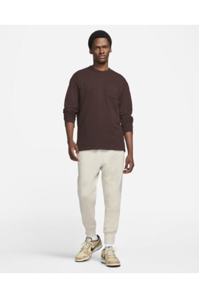 Nike Sportswear Premium Essentials Long-sleeve M90 Pocket Kahverengi Erkek Sweatshirt