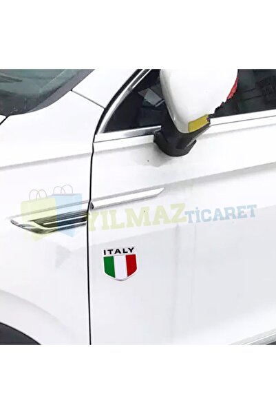 yılmazetic Italya Bayrağı Logo Çamurluk Bagaj Yapıştırma Alüminyum Sticker (5...