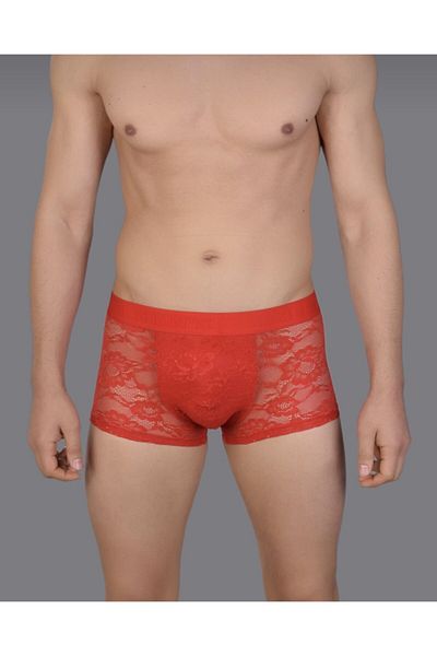 COTBOXER Men's Red Lace Fancy Boxers