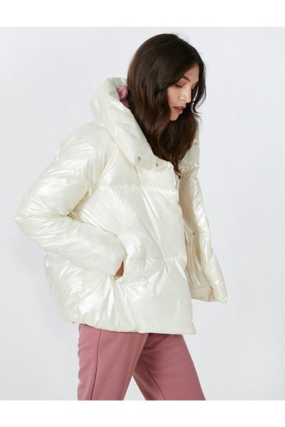 Koton Oversize Puffer Jacket se stojáčkem a patentkami