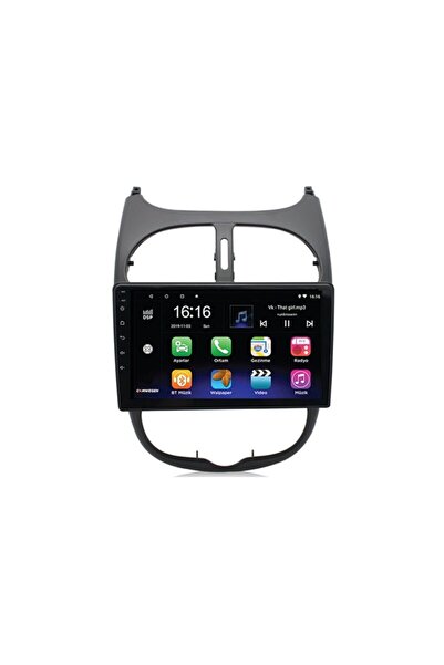 OEM Peugeot 206 Uyumlu Android Multimedya 2gb Ram 16gb Rom Anroid Sürüm 10 Ip...