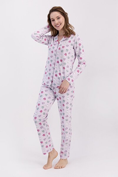 ROLY POLY Rolypoly Hendgehogs Açık Lila Kız Çocuk Gömlek Pijama Takımı