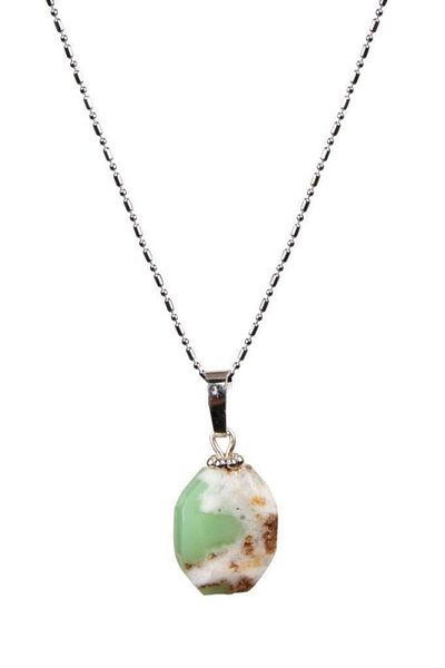 Saff Doğal Taş Certified Chrysoprase Natural Stone Necklace201779