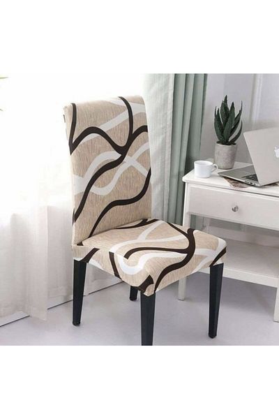 ÖZMAKAN Chair Cover Velvet, Lycra, Washable 1 Piece