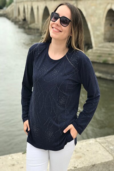 Dinçerler tekstil Kadın Yumoş Yuvarlak Yaka Bluz