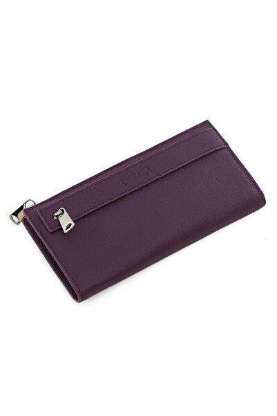 Deriza Yemen Hakiki Deri Cüzdan Mürdüm