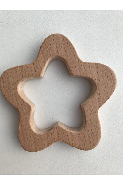 Trendhobievim Beech Wood Teether with Star Handle